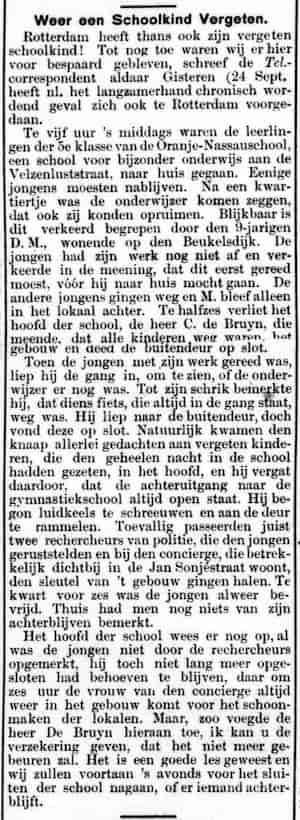 Artikel 'Weer een Schoolkind vergeten' uit  van  dec 
