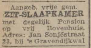 Artikel 'zit-slaapkamer' uit Rotterdamsch nieuwsblad van 2 mei 1904
