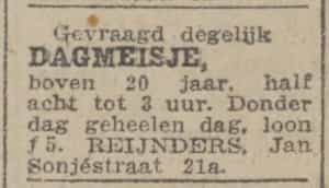 Artikel 'dagmeisje,' uit  van  dec 

