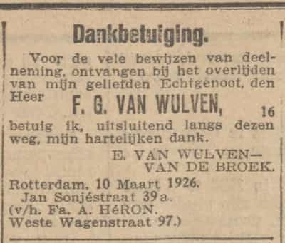 Artikel 'F.G. van Wulven,' uit  van  dec 
