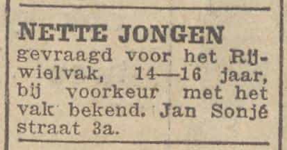 Artikel 'Nette jongen' uit Rotterdamsch nieuwsblad van 8 aug 1923