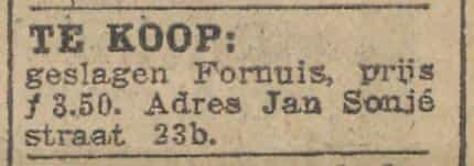 Artikel 'Te koop:' uit Het Vrije Volk van 4 mei 1960