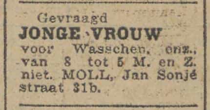 Artikel 'jonge vrouw' uit De Maasbode van 28 jan 1927