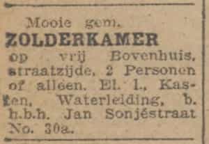 Artikel 'zolderkamer' uit Rotterdamsch nieuwsblad van 2 mei 1904

