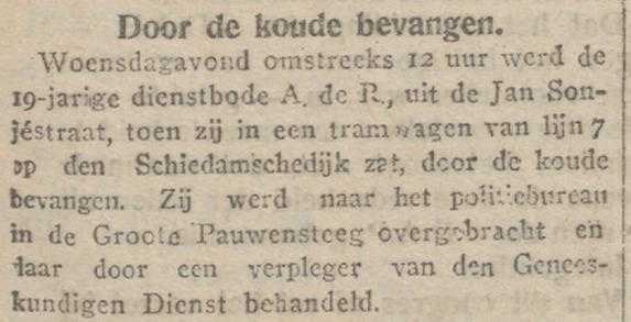 Artikel 'Door de koude bevangen.' uit  van  dec 

