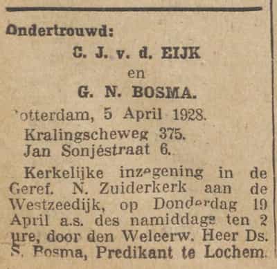 Artikel 'C.J. van der Eijk en G.N. Bosma.' uit  van  dec 
