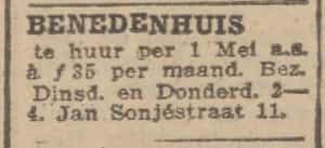 Artikel 'Te koop:' uit Rotterdamsch nieuwsblad van 2 mei 1904
