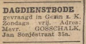 Artikel 'Dagdienstbode' uit Algemeen Dagblad van 1 mei 1970
