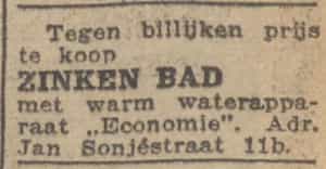 Artikel 'zinken bad' uit Algemeen Dagblad van 1 mei 1970
