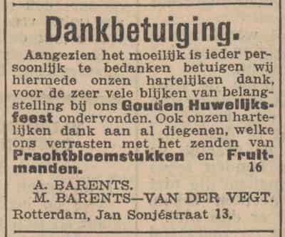 Artikel 'Dankbetuiging.' uit  van  dec 
