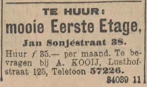 Artikel 'mooie Eerste Etage,' uit Rotterdamsch nieuwsblad van 2 mei 1904
