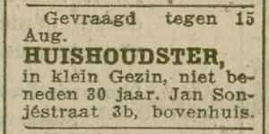 Artikel 'huishoudster,' uit  van  dec 
