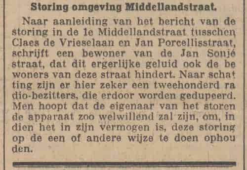 Artikel 'Storing omgeving Middellandstraat.' uit Voorwaarts van 11 mei 1931