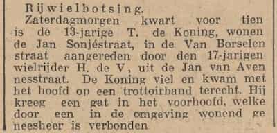 Artikel 'Rijwielbotsing.' uit  van  dec 
