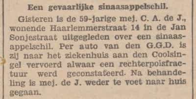 Artikel 'Een gevaarlijke sinaasappelschil.' uit  van  dec 

