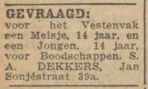 Artikel 'Gevraagd:' uit Het Rotterdamsch parool van 6 feb 1964
