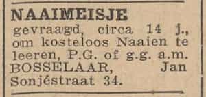 Artikel 'Naaimeisje' uit Het Rotterdamsch parool van 6 feb 1964
