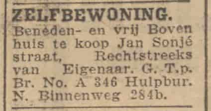 Artikel 'Zelfbewoning.' uit Nieuwe Schiedamsche Courant van 12 feb 1933