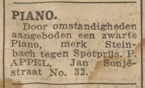 Artikel 'Piano.' uit Algemeen Dagblad van 1 mei 1970
