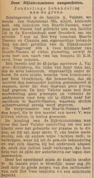 Artikel 'Zonderlinge behandeling aan de grens.' uit Het Rotterdamsch parool van 6 feb 1964
