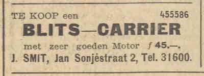 Artikel 'Blits-carrier' uit Algemeen Dagblad van 1 mei 1970
