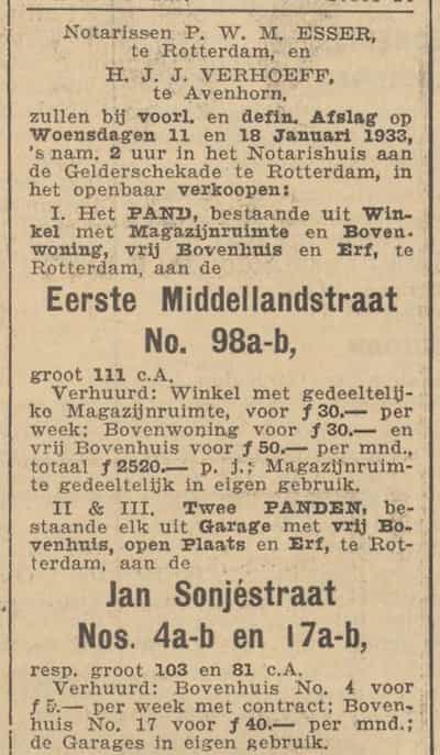Artikel 'Jan Sonjéstraat Numeros 4a-b en 17a-b,' uit  van  dec 
