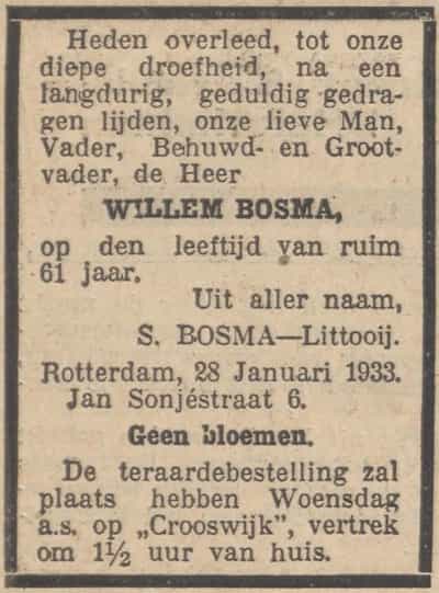 Artikel 'Willem Bosma,' uit  van  dec 
