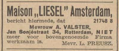 Artikel 'Maison „Liesel” Amsterdam,' uit Het Rotterdamsch parool van 6 feb 1964
