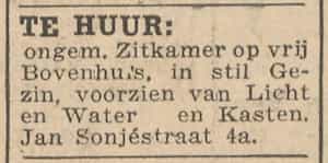 Artikel 'Te huur:' uit Rotterdamsch nieuwsblad van 2 mei 1904
