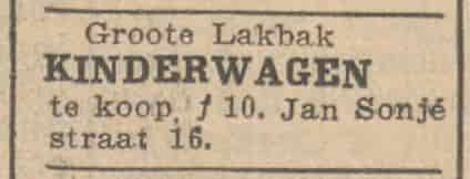 Artikel 'kinderwagen' uit Rotterdamsch nieuwsblad van 20 feb 1933