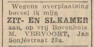 Artikel 'zit- en slaapkamer' uit Rotterdamsch nieuwsblad van 2 mei 1904
