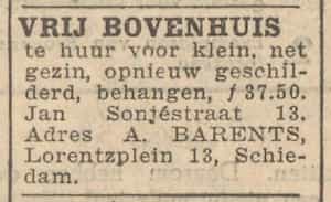Artikel 'Vrij bovenhuis' uit Rotterdamsch nieuwsblad van 2 mei 1904
