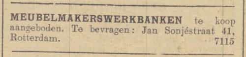 Artikel 'Meubelmakerswerkbanken' uit Algemeen Dagblad van 1 mei 1970
