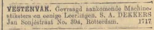 Artikel 'Vestenvak.' uit  van  dec 
