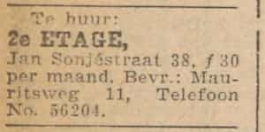 Artikel '2e etage,' uit Rotterdamsch nieuwsblad van 2 mei 1904
