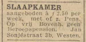 Artikel 'Slaapkamer' uit Rotterdamsch nieuwsblad van 2 mei 1904
