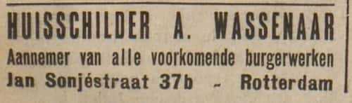 Artikel 'Huisschilder A. Wassenaar' uit  van  dec 
