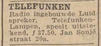 Artikel 'Telefunken' uit Rotterdamsch nieuwsblad van 30 jul 1935