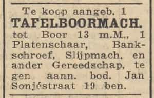 Artikel 'tafelboormachine' uit Algemeen Dagblad van 1 mei 1970
