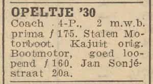 Artikel 'Opeltje 1930' uit Algemeen Dagblad van 1 mei 1970
