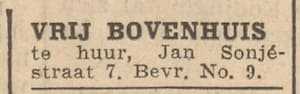 Artikel 'Vrij bovenhuis' uit Rotterdamsch nieuwsblad van 2 mei 1904
