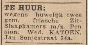 Artikel 'Te huur:' uit Rotterdamsch nieuwsblad van 2 mei 1904
