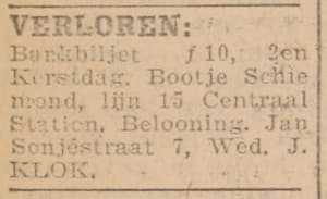 Artikel 'Verloren:' uit  van  dec 
