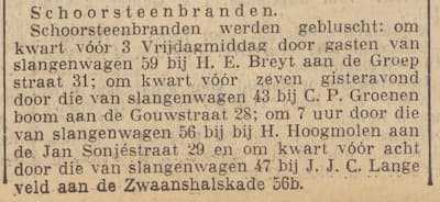 Artikel 'Schoorsteenbranden.' uit  van  dec 
