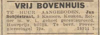 Artikel 'Vrij bovenhuis' uit Rotterdamsch nieuwsblad van 2 mei 1904
