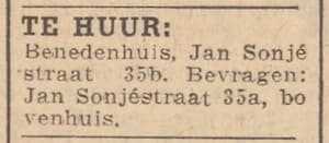 Artikel 'Te huur:' uit Rotterdamsch nieuwsblad van 2 mei 1904
