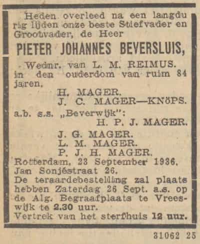 Artikel 'Pieter Johannes Beversluis,' uit  van  dec 
