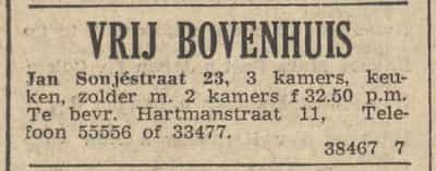 Artikel 'Vrij bovenhuis' uit Rotterdamsch nieuwsblad van 2 mei 1904
