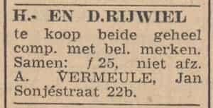 Artikel 'Heren- en damesrijwiel' uit Algemeen Dagblad van 1 mei 1970
