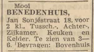 Artikel 'benedenhuis,' uit Rotterdamsch nieuwsblad van 2 mei 1904
